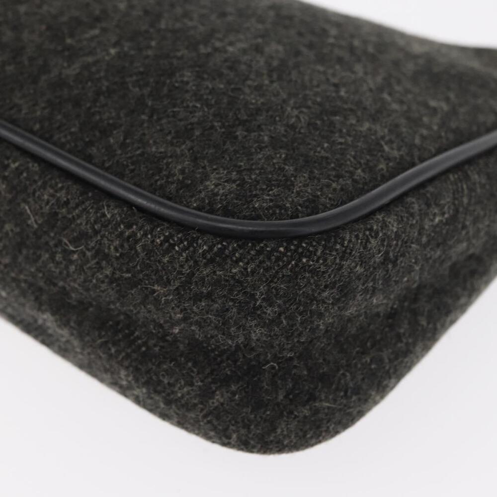 PRADA Sports Hand Bag Wool Gray Silver Auth 155944 - Picture 12 of 16